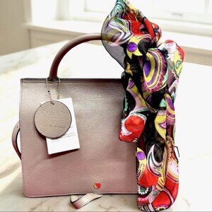 Every Day Shoulder/Hand bag by  AOD New York Leather Gray + Free Floral Chiffon